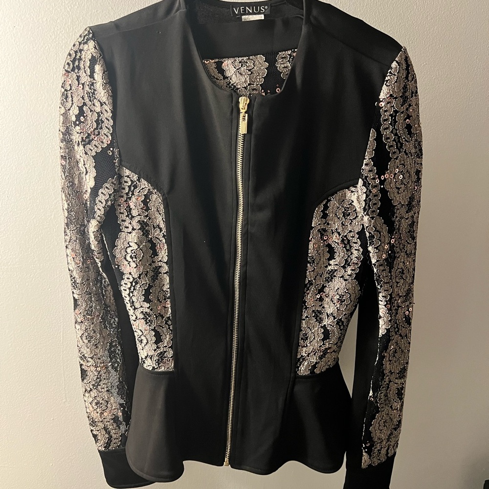 Venus Black Sequin Lace Jacket